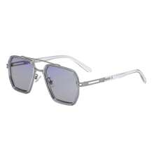 1pc New Double-Beam Vintage Casual Street Fashion Glasses For Men, Metal Square Frame Retro High-End Outdoor Driving Sunscreen Shades, Suitable For Daily Wear