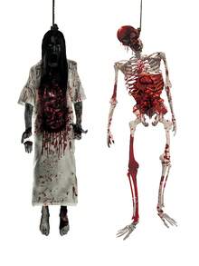 1 Stück Halloween-thematischer beängstigender Anhänger: Skelett & Geist 2D Aufkleber, erstklassiges Requisit für spukende Häuser für Partyspaß - Verschiedenfarbig - Übersicht 4