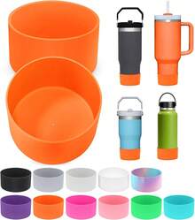 PICcircuit 2PCS For  Boot, Silicone Bottom For  Adventure 40oz 30oz IceFlow 20oz 30oz Bottle&For Hydroflask Tumbler 12-24oz For  Cup Accessories Avoid Scratches&Noise - trái cam - Xem 1