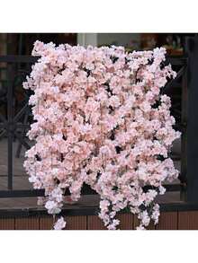 1PC/3/6PCS人造花、樱花、藤蔓、家居装饰、卧室装饰、DIY花环材料、情人节、新年装饰、生日派对装饰、婚礼场地搭配、户外花园装饰材料 - 彩色 - 查看 7