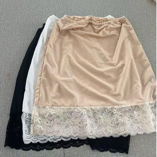 European & American Style Lace Slip Half Slip Skirt, A-Line Skirt, Anti-Sheer Underskirt For Women