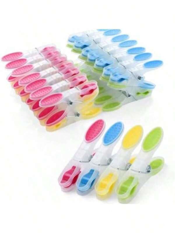 30 Peças Cabides de Plástico, Cabides Antiderrapantes, Clipes Multicoloridos com Acolchoamento Macio, Adequados para Toalhas, Meias, Roupas Íntimas e Roupas