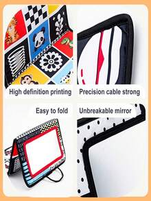 1 chiếc gương đồ chơi gấp gọn cho bé, thích hợp cho bé chơi nằm sấp, rèn luyện giác quan, đồ chơi Montessori cho bé tập bò, gương đồ chơi màu đỏ mới vui nhộn, phụ kiện treo sau ghế xe hơi gấp gọn để rèn luyện thị giác, 6 kiểu họa tiết, quà tặng sinh nhật, Giáng sinh, Phục sinh, Halloween, đồ chơi tương tác giữa cha mẹ và con cái, quà sinh nhật cho bé, đồ chơi trẻ em - Nhiều màu - Xem 12