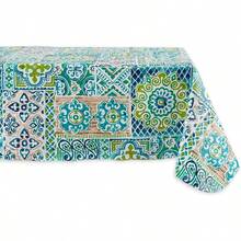 Spanish Tile Print - Mantel de Vinilo Multiusos con Respaldo de Franela, Rectangular, 60 x 102, azulejo español - Azulejo español - Ver 12