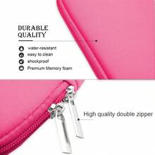 Pothai Túi đựng máy tính xách tay/máy tính xách tay có đệm mút tối giản dành cho máy tính xách tay 11-16 inch, có túi phía trước, lớp lót mềm, tương thích với Apple, HP, Asus, Air/Pro Túi đựng đồ dùng học tập cho trường học Túi đựng máy tính xách tay cho nữ Túi đựng máy tính xách tay Túi đựng máy tính xách tay thiết yếu cho sinh viên đại học - Màu Hồng Tươi - Xem 5