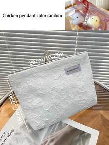 1 件女士粉色化妆包，大容量帆布浮雕图案盥洗包，适合工作、购物、休闲和旅行，化妆包化妆袋护肤包盥洗包收纳袋，旅行必需品巡航必需品化妆包收纳化妆品收纳盒化妆盒，适用于假日海滩、浴室收藏、卧室收藏，大容量 - 粉色 - 查看 14