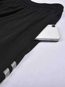 2pcs Sports Referee Uniform, Football, Badminton, Table Tennis Training Breathable Short Sleeve T-Shirt + Quick Dry Sports Shorts With Pockets, Suitable For Training, Matches And Activities, Elastic Waist Pants