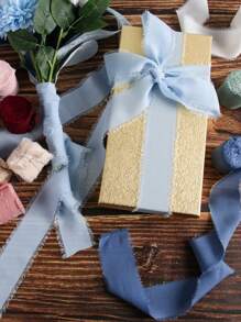 1/3 rollo de cinta de gasa con bordes deshilachados de 1.5" x 21 yardas, ideal para empaquetar regalos, invitaciones de boda, ramos de novia, manualidades DIY, lazos y decoraciones de fiesta