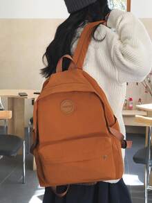 纯色大容量轻便防水背包，适合女大学生和白领，非常适合学校，大学，工作，商务，通勤，返校，学校背包，大容量，笔记本电脑隔层，便携，适合十年以上女学生背包，大学，小学，初中，高中，工作，商务，通勤，户外，旅行