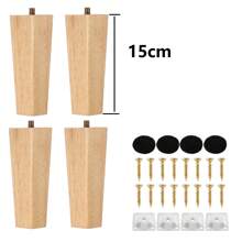4-Piece Set Of Furniture Legs With Hardware And Solid Wood Accessories, Table Legs, Furniture Legs, Solid Wood Sofa Legs, Cabinet Legs, Coffee Table Legs, Solid Wood Legs Suitable For Sofas, Dressing Tables, Beds-Multifunctional Wooden Replacement Legs.