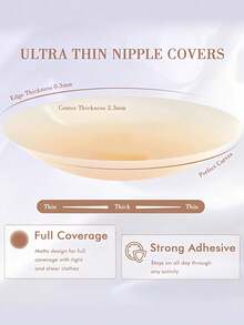 2/4pcs Silicone Invisible Nipple Cover Pasties, Thin & Breathable, Designed For Wedding Dresses, Strapless Gowns, Invisible Lingerie, Dresses, Jumpsuits, Vacation - Multicolor - View 5