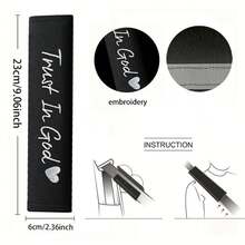 2pcs Embroidered Car Seat Belt Covers, Universal For Men And Women,Car Accessories - Multicolor - View 9