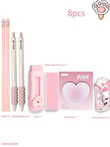 Cute Cat Paw Pencil Sharpener, Manual Office, Home And School Supplies Pencil Sharpener With A Lid, Pink And Grey Pencil Sharpener, Small Handheld Pencil Sharpener, Cat Paw Manual Pencil Sharpener Accessories, Office, Home And School Supplies, Cat Paw Shape With A Lid Suitable For Children, Adults And Students, School Supplies, Student Awards, Children's Gifts, Pencil Sharpener Accessories, Pink And Grey Back To School