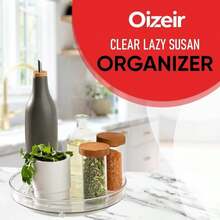 Oizeir Clear Lazy Susan Organizer (Pack Of 2) 9 Inch Turntable For Kitchen, Pantry, Fridge, Bathroom, And Vanity Countertops, Acrylic Rotating Organizer - 9吋-2個裝 - 查看 2