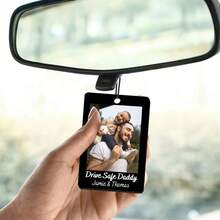 Customized Photo Hanging Decoration, Car Decor Tag, Personalized Family Photo Wall Hanging Ornament, Custom Photo, Personalized Text, DIY, Family Blessings, Reminder, Cozy Car Accessory, Car Interior, Father's Day Gift, For Yourself/Baby Shower/Birthday/Mother's Day/Father's Day/Anniversary/Graduation/Christmas Stocking Filler - Multicolor - View 5