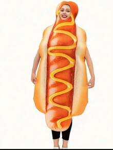 Nezababy 万圣节热狗服装成人趣味食物套装男女化装扮装角色扮演 - 彩色 - 查看 6