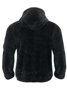 Men's Solid Color Zip Up Thermal Lined Long Sleeve Casual Hooded Jacket Coat, Autumn Men Knitted Cardigans Men Sweater Jacket Black Cardigan Black Jacket Men Cardigan Sweater, For Everyday Wear, Men Jacket, Suitable For Christmas, New Year Holidays, Parties, Dinners, For Friends, Husband, Boyfriend Gifts - Black - View 4