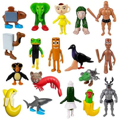 8 件装-Tung Tung Tung Sahur 桌面摆件，趣味 Tung Sahur 木棍 3D 打印雕像，可收藏摆件，家居办公室装饰