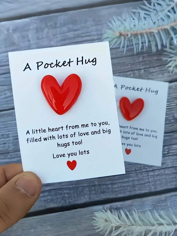 1/2/5/10/20set Juego de Abrazos de Bolsillo Lindo, Juego de Regalo con Forma de Corazón, Regalos para Mujeres, Tarjeta Cálida, Regalos de Cumpleaños, Regalos para Damas de Honor, Regalos para Maestros, Regalos de Graduación, Accesorios de Boda, Recuerdos de Boda, Cosas Lindas, Rellenos de Bolsas de Fiestas, Regalos de Agradecimiento, Regalos de Fin de Año para Estudiantes, Regalos de Navidad. "Un pequeño corazón de mí para ti. ¡Lleno de mucho amor y grandes abrazos también! Te quiero mucho.