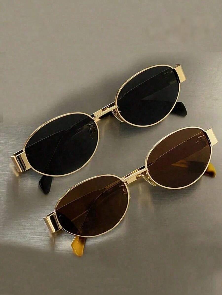 Women's Metal Frame Oval Fashion Glasses Suitable For Daily Wear Beach Accessories For Women Glasses Shades