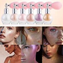 Julystar 6 Color Highlight Spray Powder, Glitter Fine, Natural Highlighting, Stage, Party Theme, Body Collarbone Embellishment - Multicolor - View 3