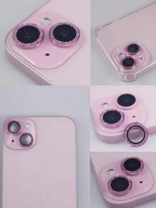 BOLLYMORE 3片装粉色金属环摄像头镜头保护膜，兼容 17 Pro Max / 17 Pro / 17 Air / 17 / 16 Pro Max / 16 Pro / 15 Pro Max / 15 Pro / 14 Pro / 13 Pro / 12 Pro / 11 Pro Max：9H硬度钢化玻璃 - 兼容手机壳设计，防指纹涂层，奢华美观，提升夜间拍摄效果（无气泡，兼容闪光灯，高清晰度） - 粉色 - 查看 9