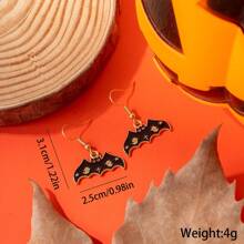 1 par/6 pares de pendientes novedosos y de moda con diseños de gato, murciélago, momia y escoba de bruja para mujeres, regalos de fiesta de Halloween para amigos