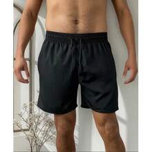 KL Mdas KIT 3 SHORTS Men's Microfiber With Elastane Beach Gym Sports Drying Football Comfort - tudo preto - 查看 3