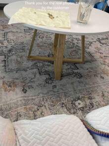 复古欧洲波西米亚东方水晶天鹅绒地毯，全面覆盖升级面料和材料，精致清晰的装饰地毯，适用于卧室、客厅、更衣室、育儿室和多功能室，易于清洁的家用装饰地毯，异国情调的复古风格