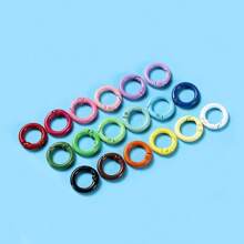 5 pièces/lot 10 couleurs anneau en métal à ressort ouvert Crochet à mousqueton rond pour porte-clés, chaîne pour chien, DIY pour fabrication de bijoux, boucle de connexion