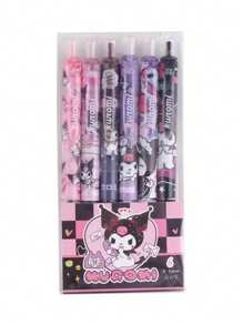Sanrio Sanrio Hello Kitty & Kuromi & Cinnamoroll & Melody Featuring Cute Cartoon Characters Is A Limited Edition Black Pen With Carbon Pencil. This New Neutral Pen Is The Perfect Official Licensed Product Back To School Supplies School Essentials Stationery Supplies Utiles Escolares Bonitos