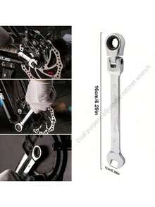 1pc Ratchet Wrench Set, 72 Teeth, 180° Swivel Design, Durable Metal Tool, Suitable For Automotive, DIY, Home Repair, Two-In-One Wrench, Durable Industrial Tool - Silver - View 6