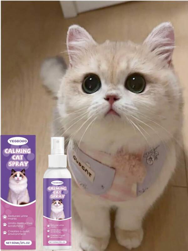 Cat Care Calming Spray - Gentle Grooming Spray To Relieve Stress, Prevent Scratching And Inappropriate Urination Behaviors