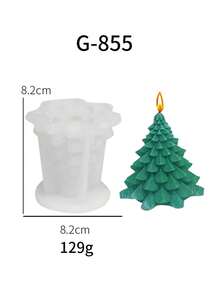 1pc Christmas Tree Candle Silicone Mold, Christmas Pine Cone Shaped Wax Candle, Handmade Soap Decoration - White - View 12