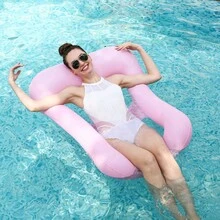 Foldable Square Inflatable Floating Mat With Backrest, Can Be Used As Seat Or Hammock, Suitable For Water Parties, Swimming Pools And Back To School Season - Multicolor - View 9