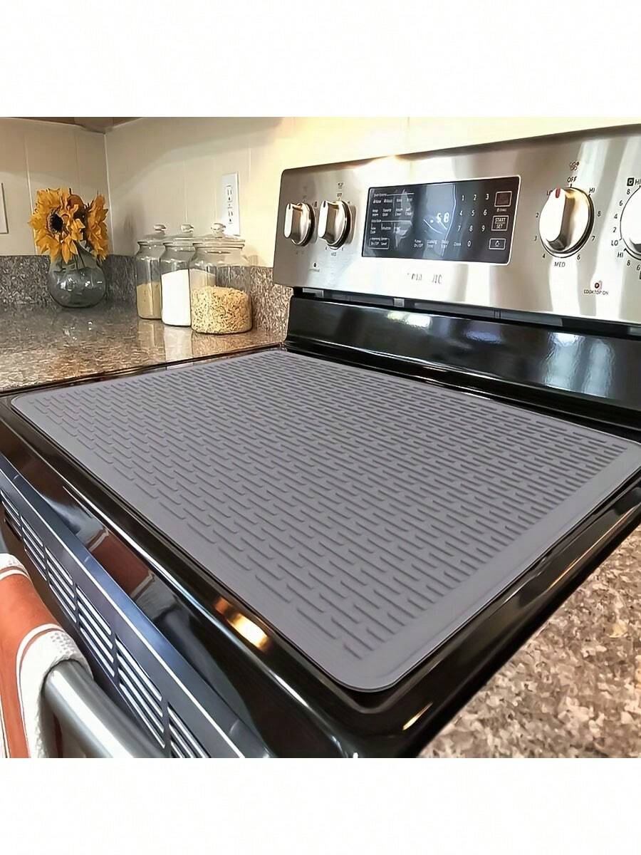 Silicone Electric Stove Top Cover Mat - Ceramic Stove Top Cover, Heat Resistant Glass Cover, Flat RV Range  Protector, Extra Large Silicone Dish Drying Mat