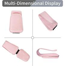 Sunglasses Holder For Car Visor Leather Magnetic Sunglass Holder For Car With Clip Pink - Pink - View 4