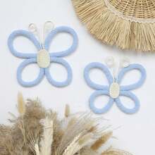 2pcs 3D Handmade Woven Butterfly Wall Decor, Nordic Boho Style! Cute Wall Hanging Ornaments For Kids Room, Living Room, Bedroom, Home Decor, Daily & Holiday, Shopping Mall Atmosphere Props, Create A Cozy Space - Multicolor - View 9