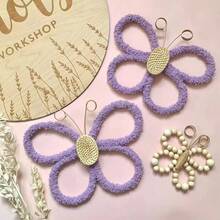 2pcs 3D Handmade Woven Butterfly Wall Decor, Nordic Boho Style! Cute Wall Hanging Ornaments For Kids Room, Living Room, Bedroom, Home Decor, Daily & Holiday, Shopping Mall Atmosphere Props, Create A Cozy Space - Multicolor - View 10