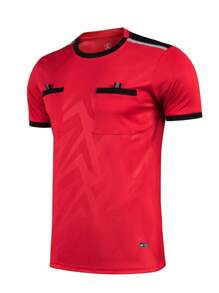 2pcs Sports Referee Uniform, Football, Badminton, Table Tennis Training Breathable Short Sleeve T-Shirt + Quick Dry Sports Shorts With Pockets, Suitable For Training, Matches And Activities, Elastic Waist Pants