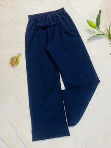 Long Pants With Pocket And Elastane At The Waist