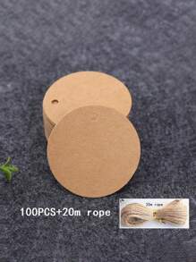 100PCS White Round Gift Tags, Kraft Paper Gift Tags With String Blank Hang Tags For Gifts Wrapping Craft Project Wedding Favors