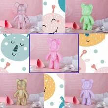 1 件 23 厘米 DIY 自粘钻石熊雕像水钻泰迪熊闪光贴花小雕像玩具装饰礼物情人节礼物