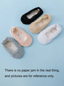 5 Pairs Girls Lace Non-Slip Liner Socks, Suitable For Summer - Multicolor - View 8