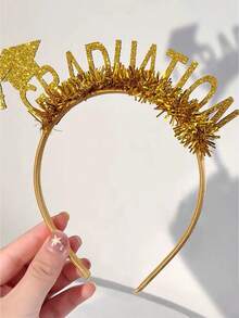 1 件儿童简约花卉玫瑰图案发箍头带，毕业时尚发饰