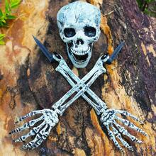 逼真的万圣节骷髅装饰草坪桩花园万圣节骷髅装饰家居装饰房间装饰秋季装饰 - 彩色 - 查看 12