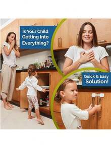 儿童橱柜锁，婴儿安全防护，可调节带扣锁，适用于橱柜、抽屉、冰箱、烤箱、马桶座圈和垃圾桶，无需钻孔，家用婴儿安全锁（2-10个装），婴儿安全橱柜锁，可调节婴儿安全带扣锁 - 彩色 - 查看 8