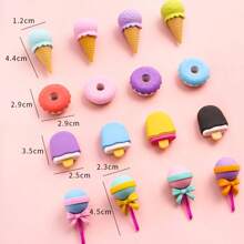 4 piezas de borradores con formas creativas y adorables de frutas y donas, útiles de papelería novedosos, regalos perfectos para estudiantes, surtido de multicolor, artículos esenciales para volver a la escuela