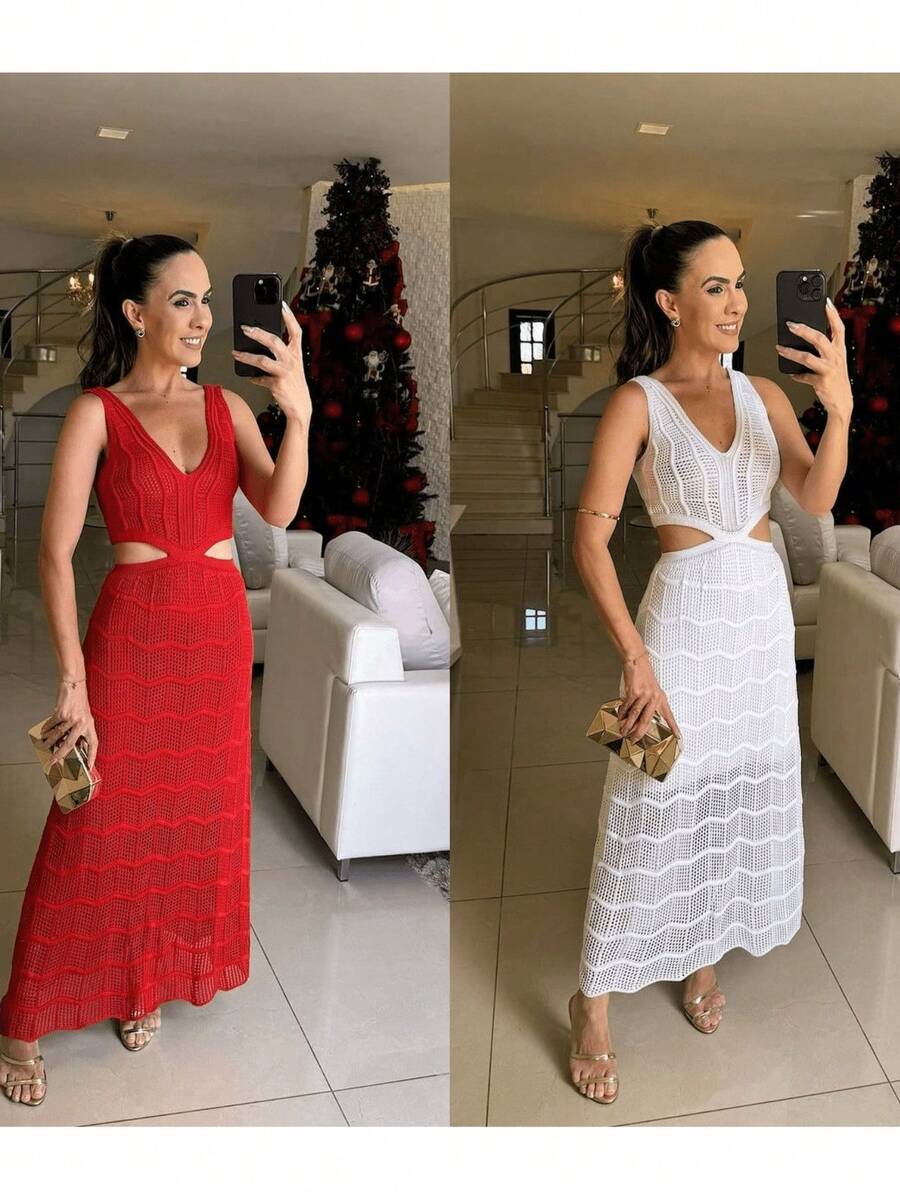 Octavia Dress - Red - View 1
