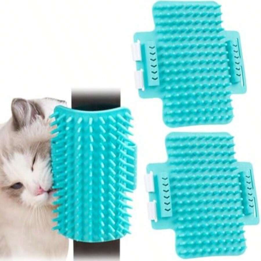 Cat Massage Corner, Cat Massage Brush, Self-Grooming Brush, Massage Brush Toy, Cat Scratching And Rubbing Tool, Pet Desk Leg Binding Brush - Multicolor - View 1